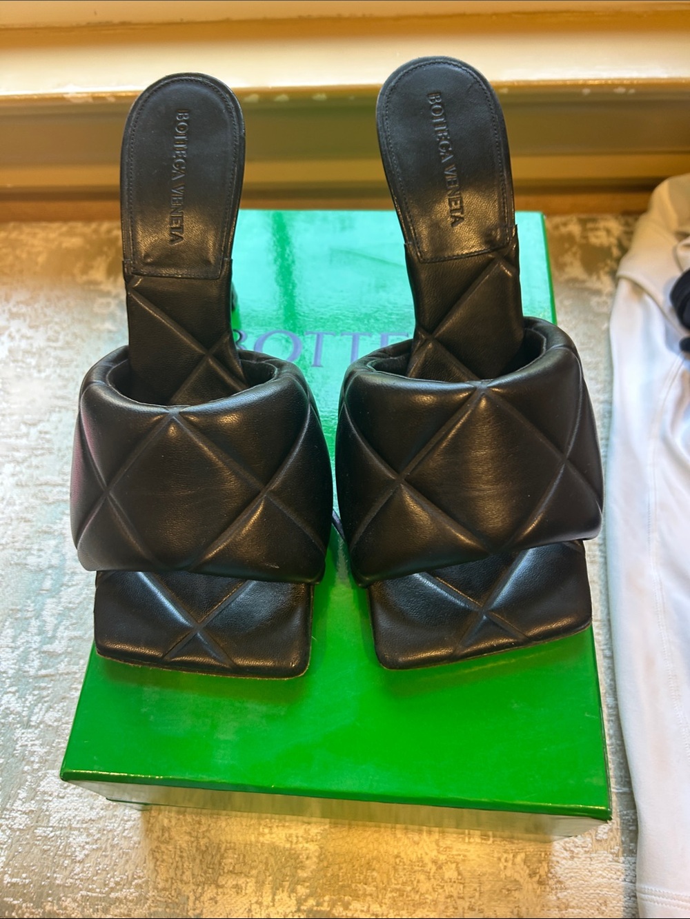Bottega Veneta Black Quilted Leather Slide Mules